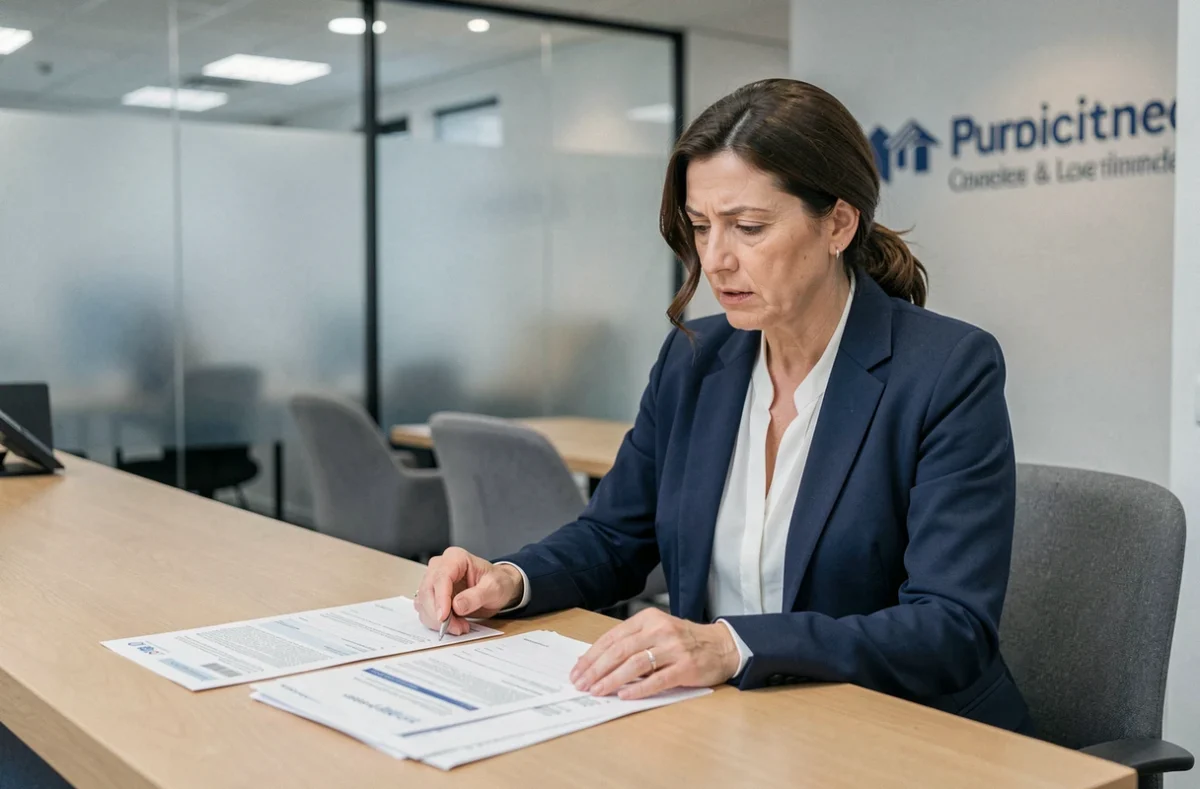 Une conseillère de La Banque Postale et une cliente examinent des documents liés aux nouvelles règles bancaires de 2026