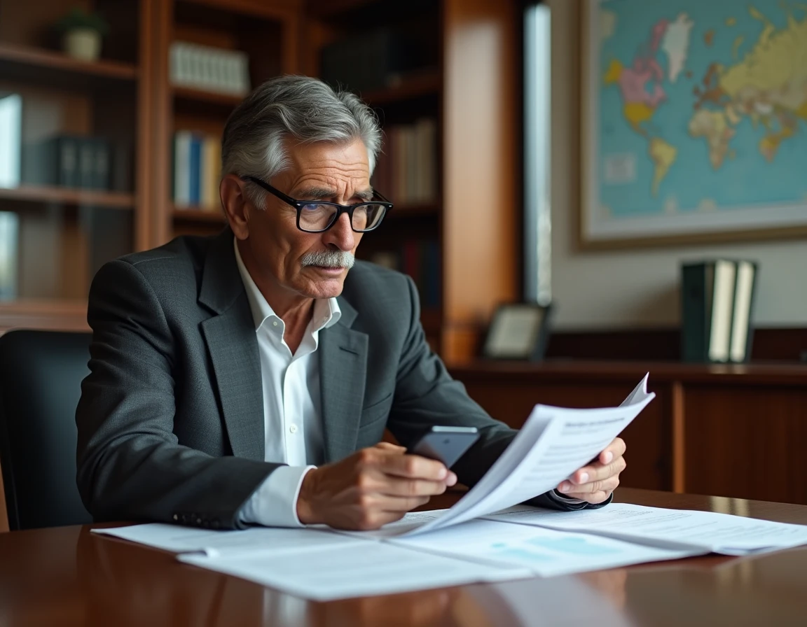 Chef d'entreprise analysant ses encaissements et sa trésorerie à distance via application bancaire professionnelle