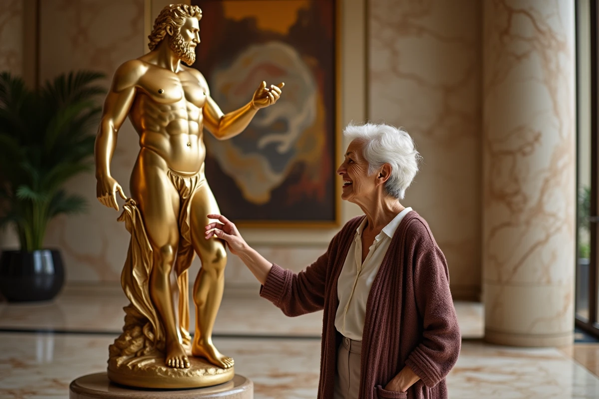 Femme souriante près d