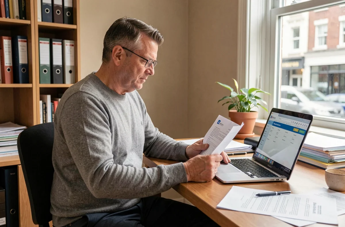 Un particulier consulte des courriers de La Banque Postale concernant les changements de règles prévus en 2026