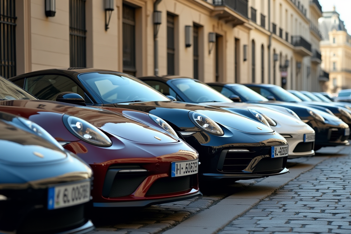 Voitures de luxe garées près d
